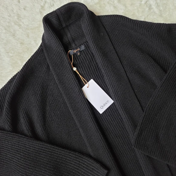 (sold) NWT Quince 100% Australian Merino Wool Duster Cardigan, Black, M 🐨 - Picture 5 of 14
